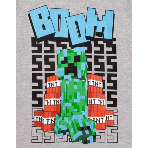 Minecraft Boys Boom T-Shirt 11-12 år Grå Grey 11-12 Years