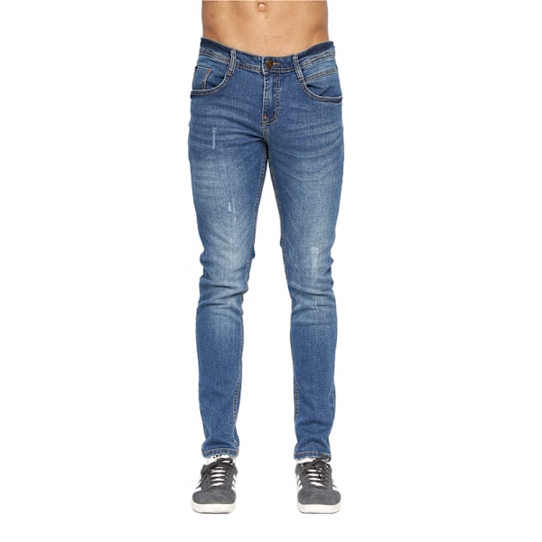 Duck and Cover Herr Tranfold Slim Jeans 34S Sten Tvättad Stone Wash 34S