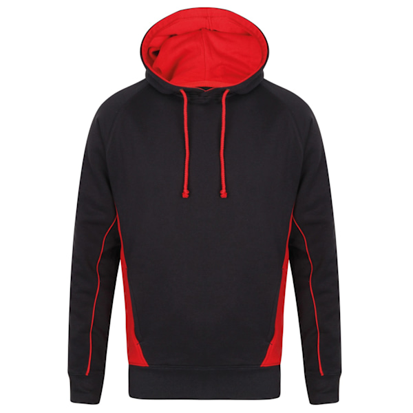 Finden & Hales Herr Kontrast Hoodie L Svart/Röd Black/Red L