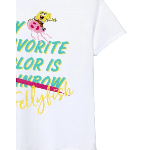 SpongeBob SquarePants Jelly Fish T-shirt för flickor 11-12 år Vit White 11-12 Years