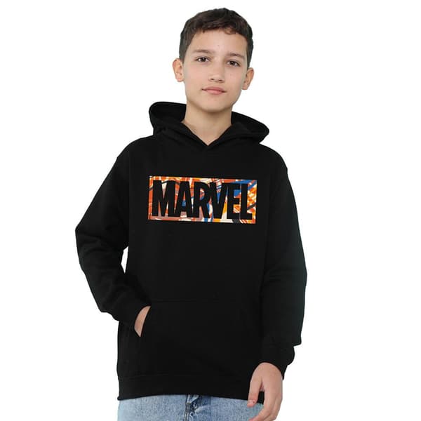 Marvel Barn/Kids Paint Brick Pull Over Hoodie 12-13 år Black 12-13 Years
