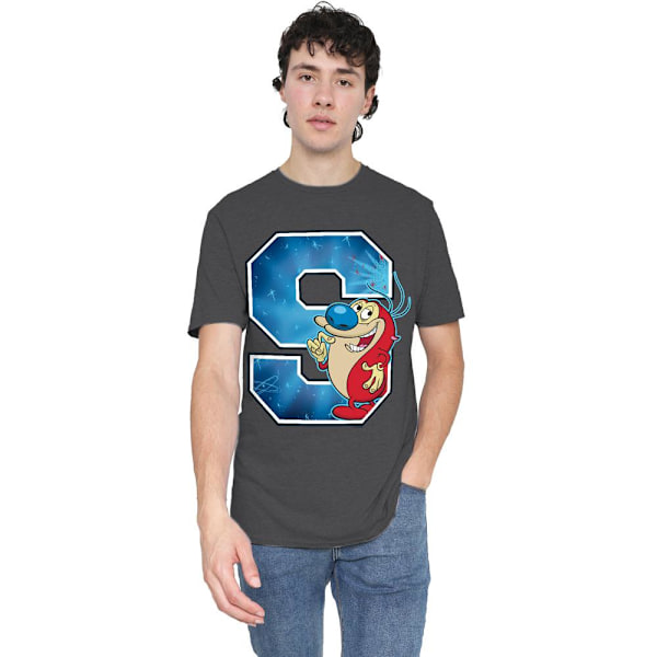 Ren & Stimpy Unisex Vuxen S Is For Stimpy T-Shirt M Gråmelerad Charcoal M