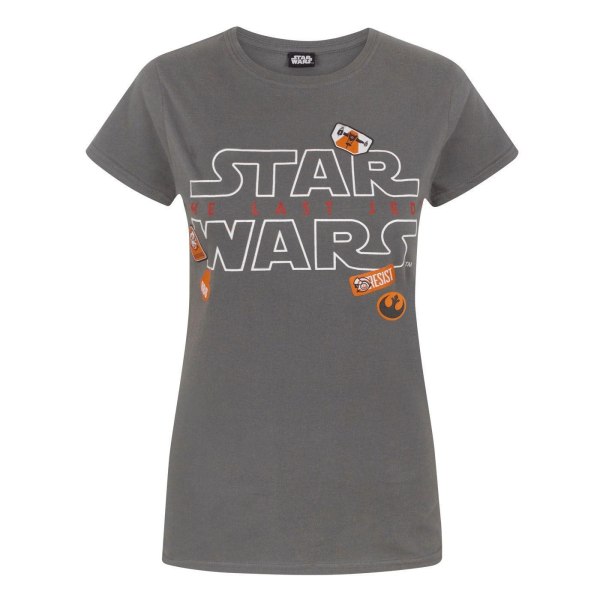 Star Wars Dam/Dam The Last Jedi Badges T-shirt Liten Char Charcoal Small