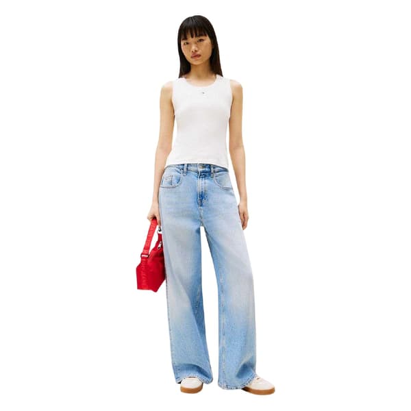 Tommy Jeans Dam Linne i Bomull 14 UK Ecru Ecru 14 UK