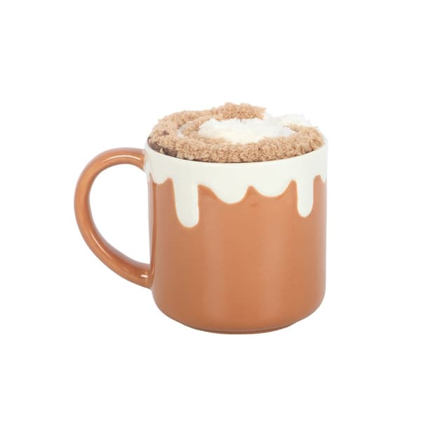 Something Different Kanelbullemugg och Strumpset En Storlek Brun Brown/White One Size