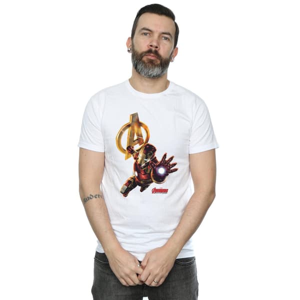 Marvel Herr Iron Man Pose T-shirt L Vit White L
