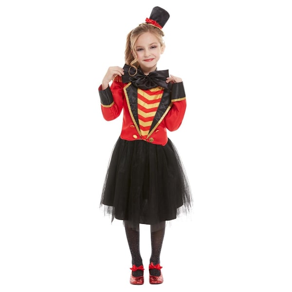 Smiffys Flickor Deluxe Cirkusdirektör Kostymset 7-9 År Röd/Svart Red/Black 7-9 Years