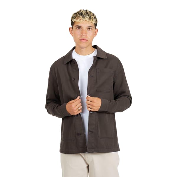 Brave Soul Herr Twill Overshirt XL Charcoal Charcoal XL