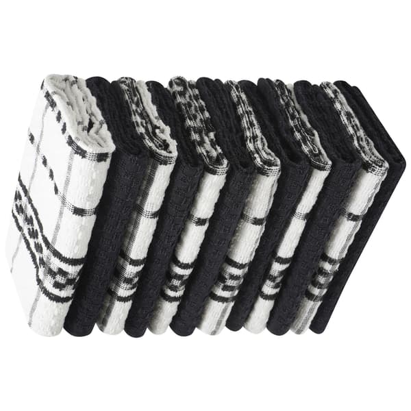 K Collection Rutiga Diskhanddukar (12-pack) One Size Svart Black One Size