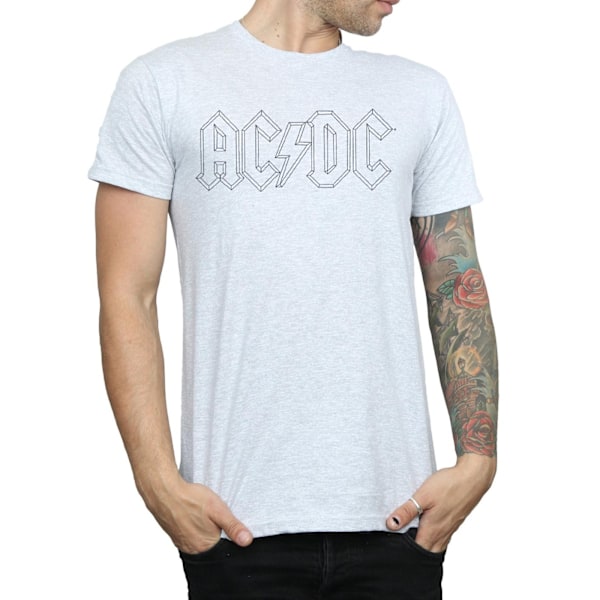 AC/DC Herr Svart Konturlogotyp T-shirt 3XL Sports Grey Sports Grey 3XL