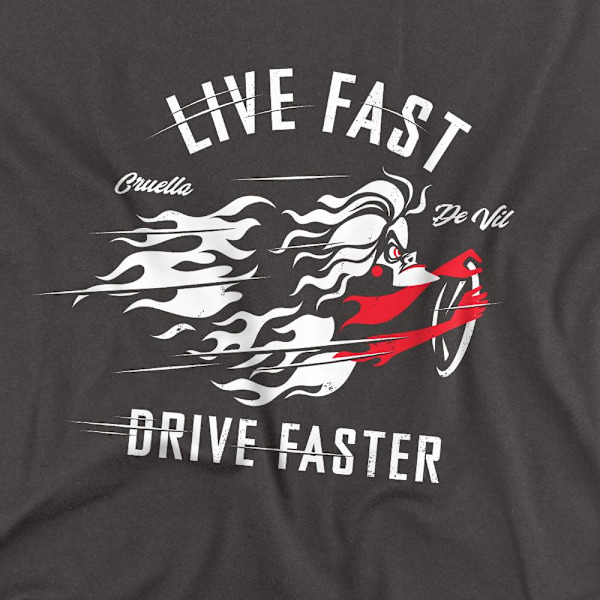 Disney Villains Unisex Vuxen Live Fast, Drive Faster Cruella De Charcoal XL