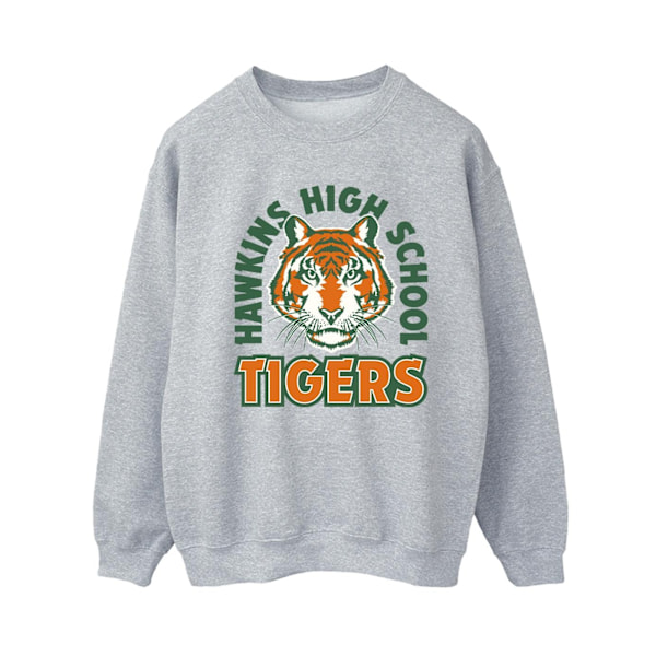 Netflix Dam/Kvinnor Stranger Things Hawkins Arch Tiger Sweatshirt Sports Grey XXL