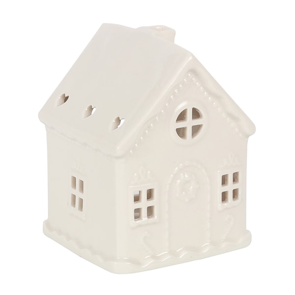 Pepparkakshus Tealight-hållare i en storlek White One Size
