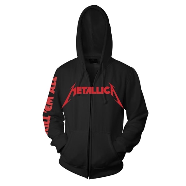 Metallica Unisex Adult Kill Em All Hoodie med dragkedja XL Svart Black XL