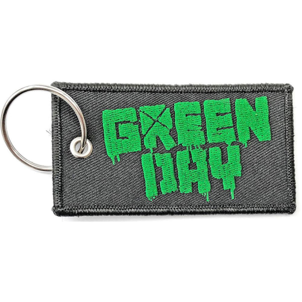 Green Day Dubbelsidig Patch Logo Nyckelring One Size Grå/Grön Grey/Green One Size
