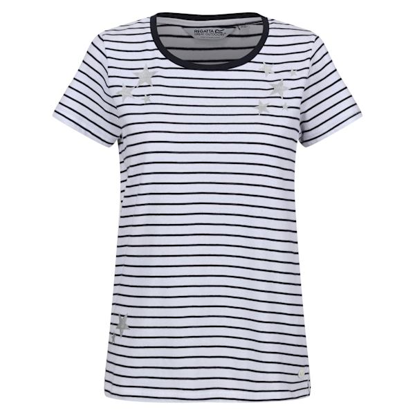 Regatta Dam/Kvinnor Odalis II Randig T-shirt 12 UK Vit/Marin White/Navy 12 UK