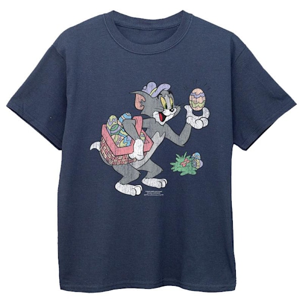 Tom och Jerry Pojkar Äggjakt T-shirt 5-6 år Marinblå Navy Blue 5-6 Years