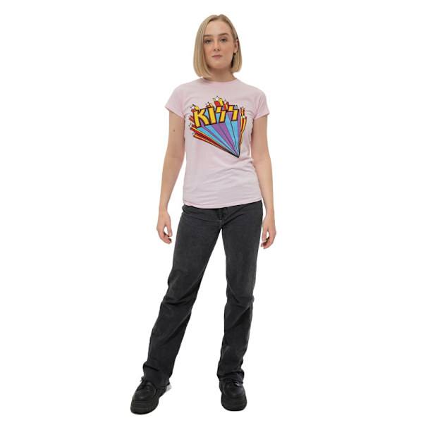 Kiss Dam/Damer Stjärnor T-shirt XL Rosa Pink XL