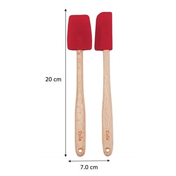 Tala spatlar med silikonhuvud (set med 2) 20 x 9 x 1 cm Röd/Beige Red/Beige 20 x 9 x 1cm