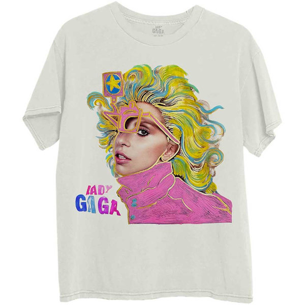 Lady Gaga Unisex Vuxen Färgskiss T-shirt L Naturlig Natural L