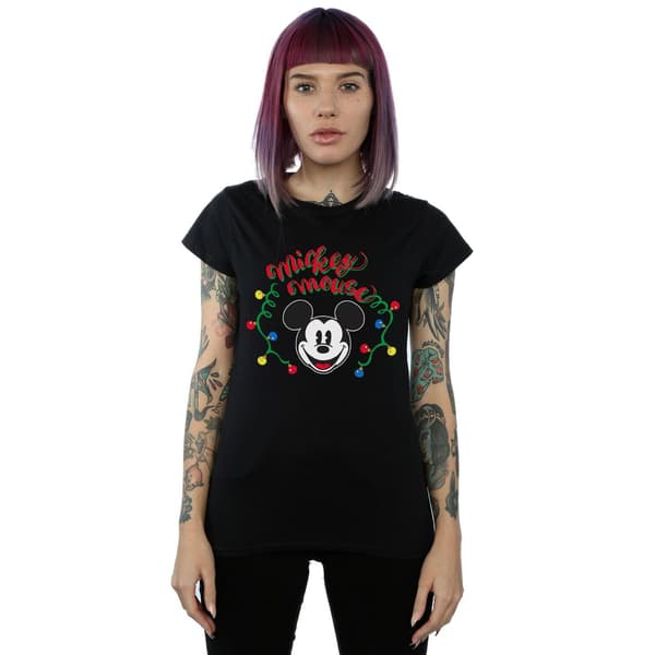 Disney Dam/Dam Mickey Mouse Julglödlampor Bomull Black M