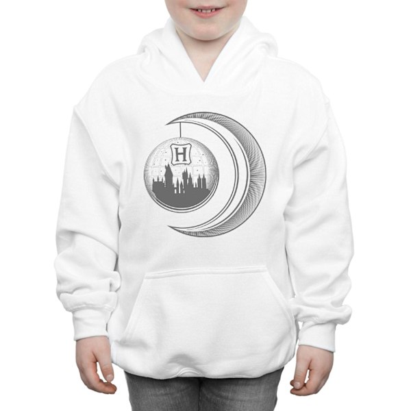 Harry Potter Boys Hogwarts Moon Hoodie 7-8 år Vit White 7-8 Years