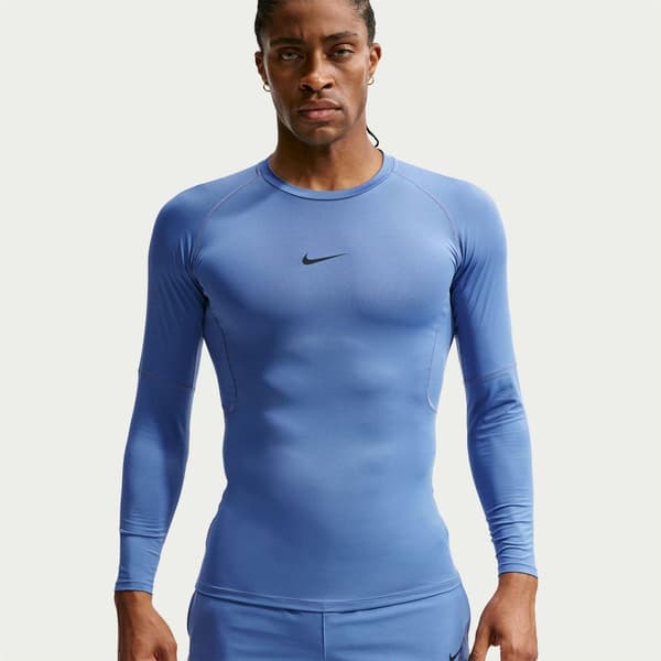 Nike Herr Pro Core Långärmad T-shirt S Indigo Indigo S