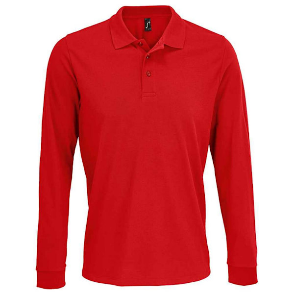 SOLS Unisex Adult Prime Pique Långärmad Polotröja S Röd Red S