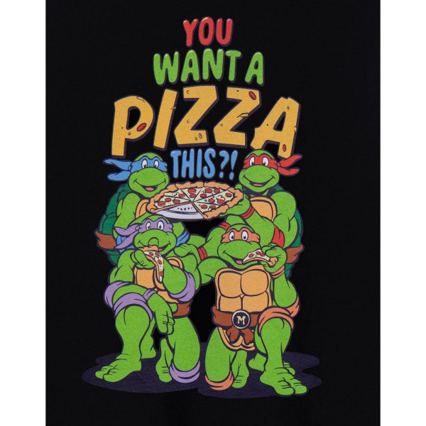 Teenage Mutant Ninja Turtles Mens You Want A Pizza Denna T-shirt Black S