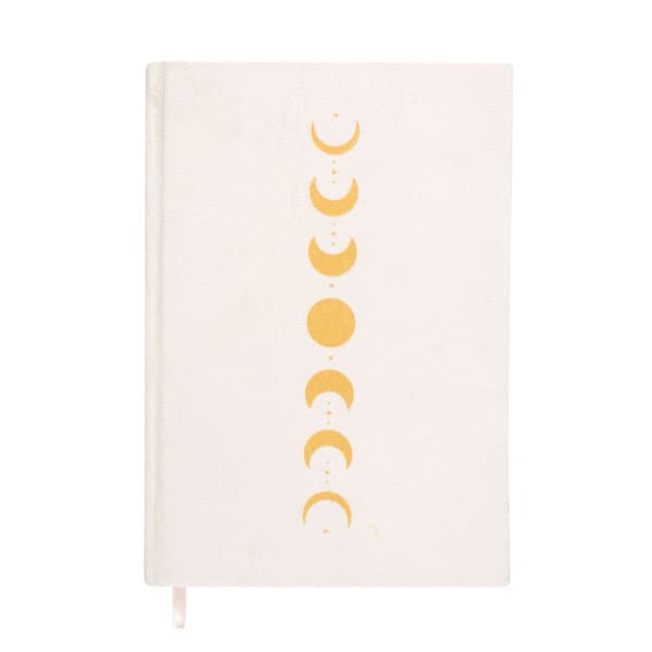 Something Different Moon Phases Velvet A5 Notebook One Size Whi White/Gold One Size