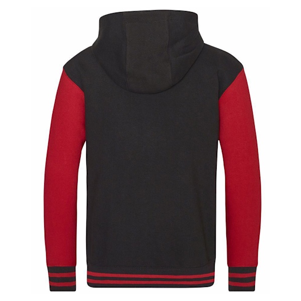 AWDis Hoods Barn/Barn Urban Varsity Hoodie 3-4 År Jet B Jet Black/ Fire Red 3-4 Years