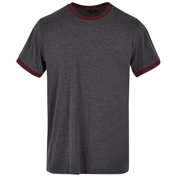 Bygg ditt varumärke herr T-shirt 3XL Charcoal/Cherry Charcoal/Cherry 3XL