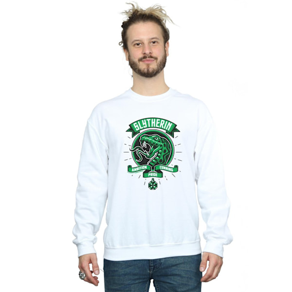 Harry Potter Herr Slytherin Toon Crest Sweatshirt 4XL Vit White 4XL