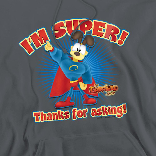 Garfield Herr Super Hoodie L Gråmelerad Charcoal L