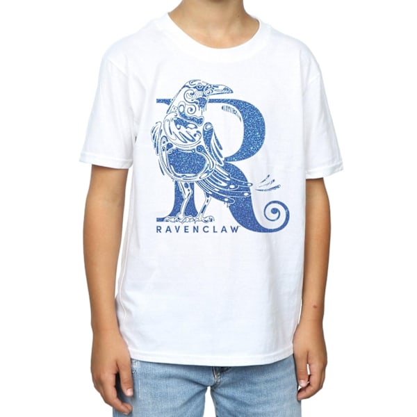 Harry Potter Pojkar Ravenclaw Glitter T-shirt 7-8 år Vit White 7-8 Years
