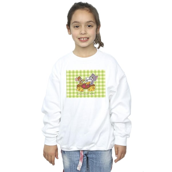 Tom And Jerry Girls Breakfast Buds Sweatshirt 5-6 år Vit White 5-6 Years