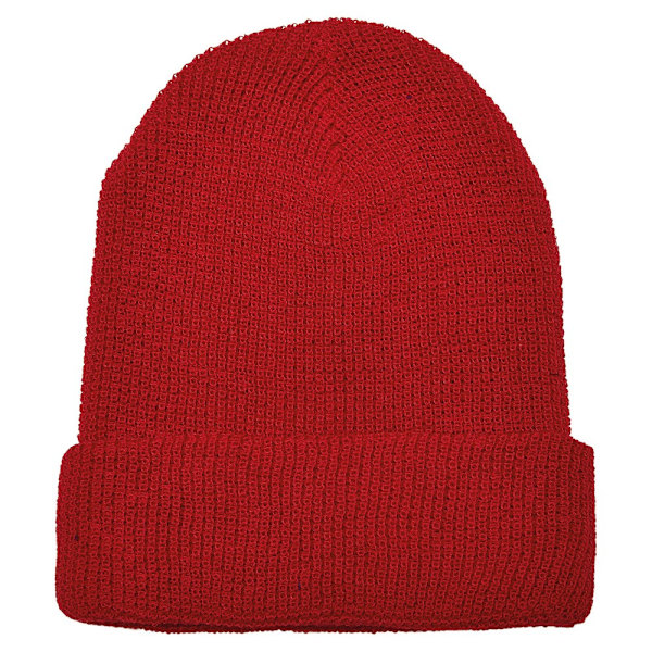 Flexfit Unisex Vuxen Stickad Våffelmössa En Storlek Röd Red One Size