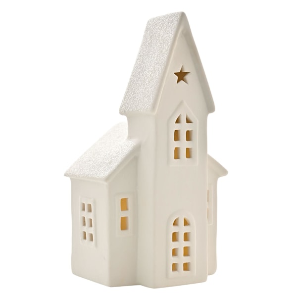 Keramikhus med LED-belysning, en storlek, vit White One Size