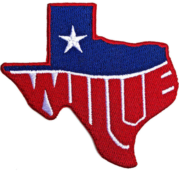 Willie Nelson Texas vävd järn-på-lapp One Size Röd/Blå Red/Blue One Size