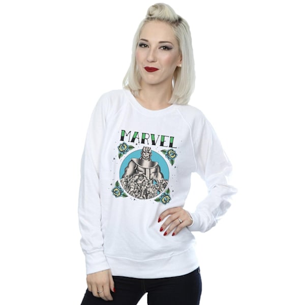 Marvel Dam/Kvinnor Avengers Group Tattoo Sweatshirt XL Vit White XL