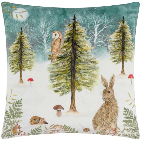 Evans Lichfield Sammetsuggla Jul Kuddfodral 43cm x 43cm Teal 43cm x 43cm