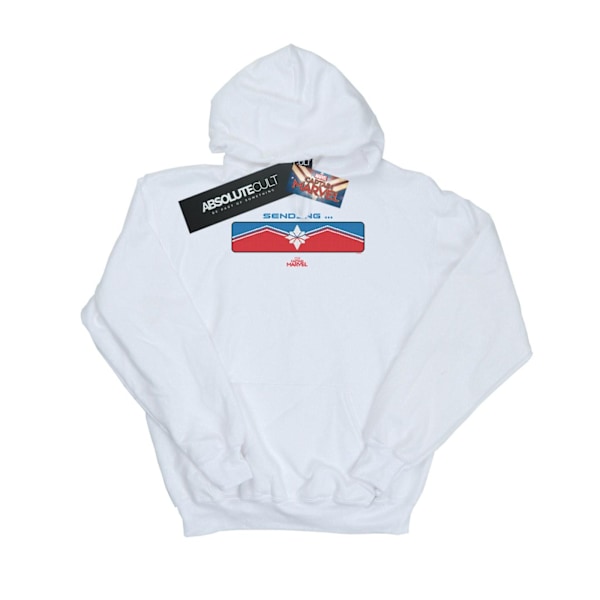 Marvel Girls Captain Marvel Sending Hoodie 12-13 år Vit White 12-13 Years