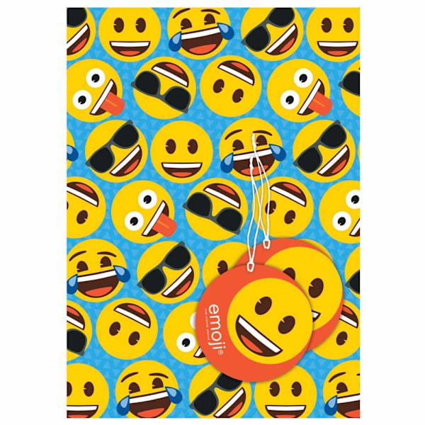 Emoji presentpappersark (4-pack) One Size Gul/Blå Yellow/Blue One Size