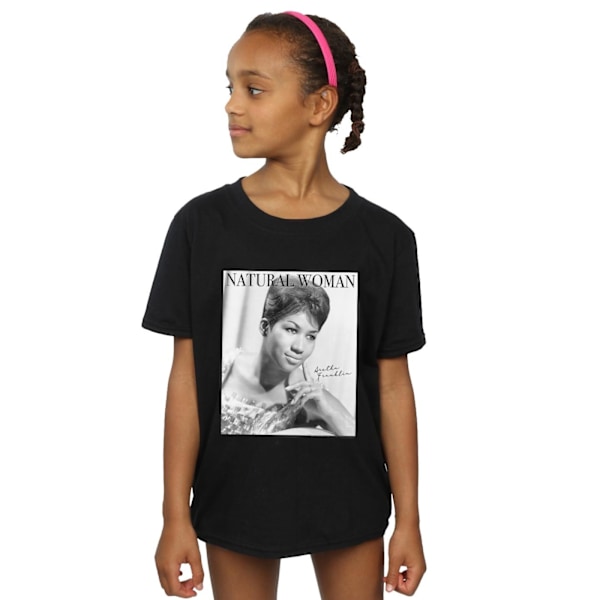 Aretha Franklin Girls Natural Woman Bomull T-shirt 7-8 år Svart Black 7-8 Years