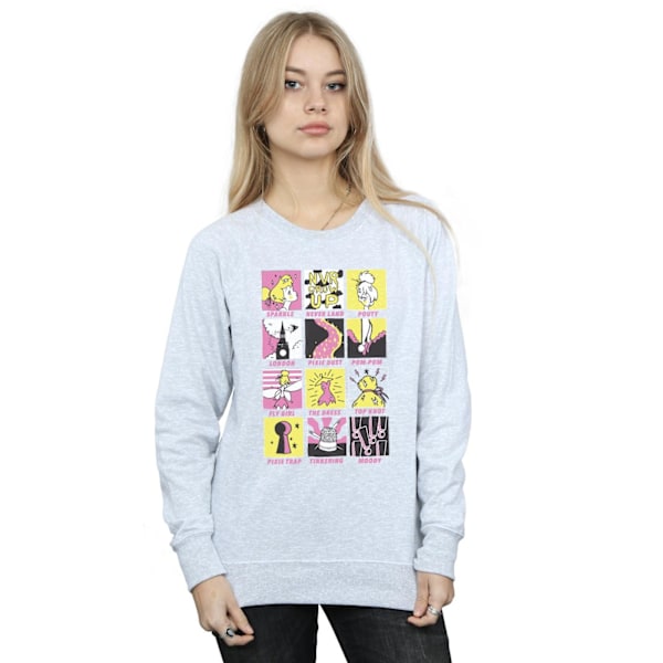 Disney Dam/Kvinnor Tinkerbell Squares Sweatshirt L Heather Grå Heather Grey L