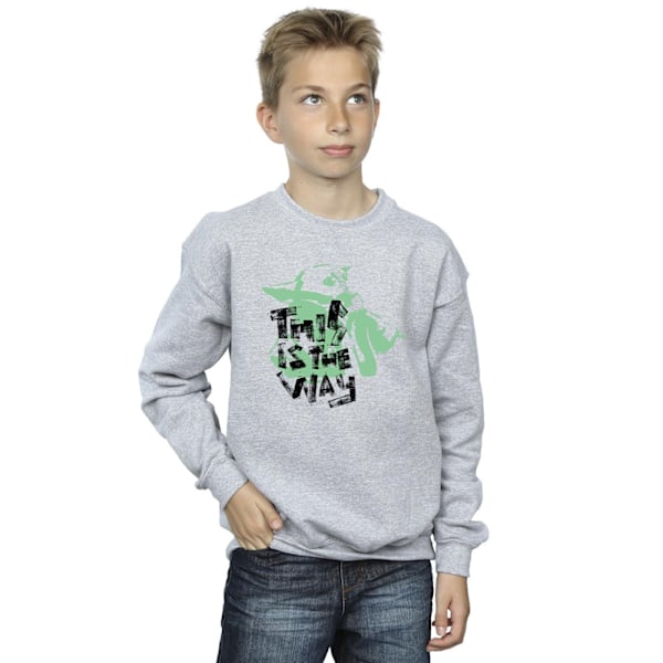 Star Wars The Mandalorian This Is The Way Grogu Sweatshirt för pojkar Sports Grey 3-4 Years