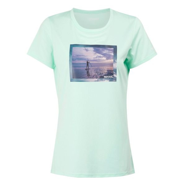 Regatta Fingal VIII Surf Print T-shirt för kvinnor/damer, Storlek 24 UK, Blekt Aqua Bleached Aqua 24 UK