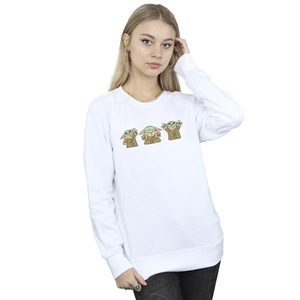 Star Wars Dam/Damer The Mandalorian Grogu Poses Sweatshirt White M