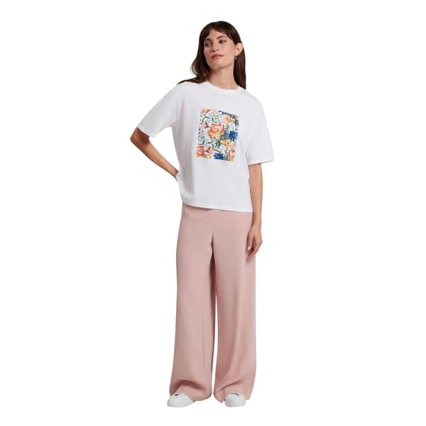 Ted Baker Dam/Dam Grafiskt Tryck Kortärmad T-shirt 8 U White 8 UK