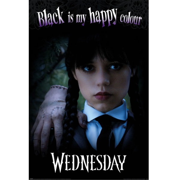 Wednesday Black Is My Happy Color Poster One Size Svart/Lila Black/Purple One Size